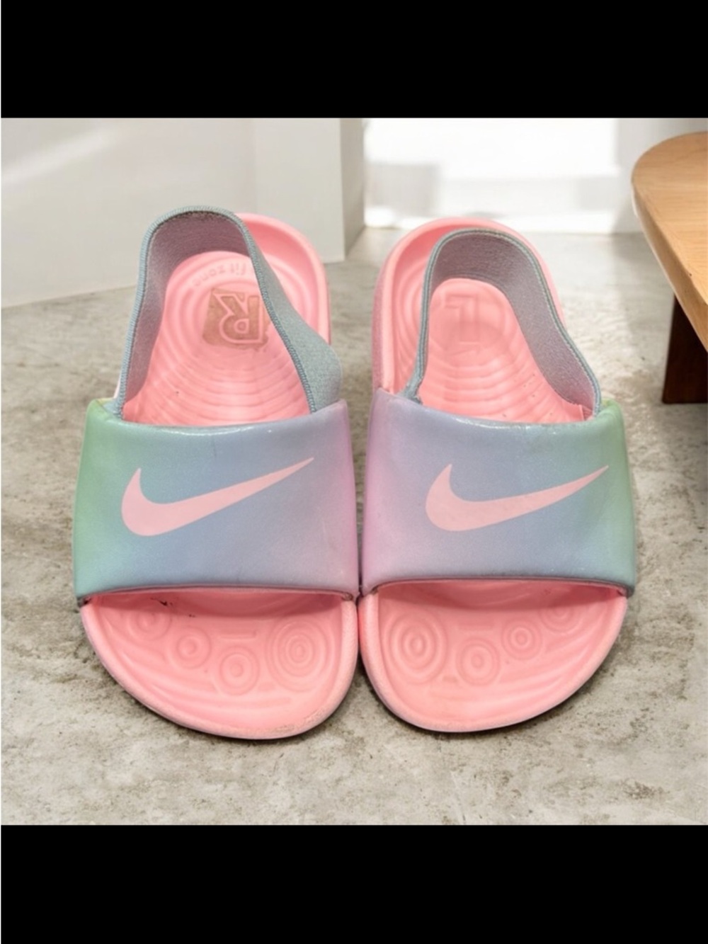 Nike Toddler Kawa Slide SE Ombre Pastel Pink Blue Sandals Size 6C
